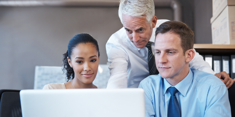 A business director making strategic decisions in a modern office environment.